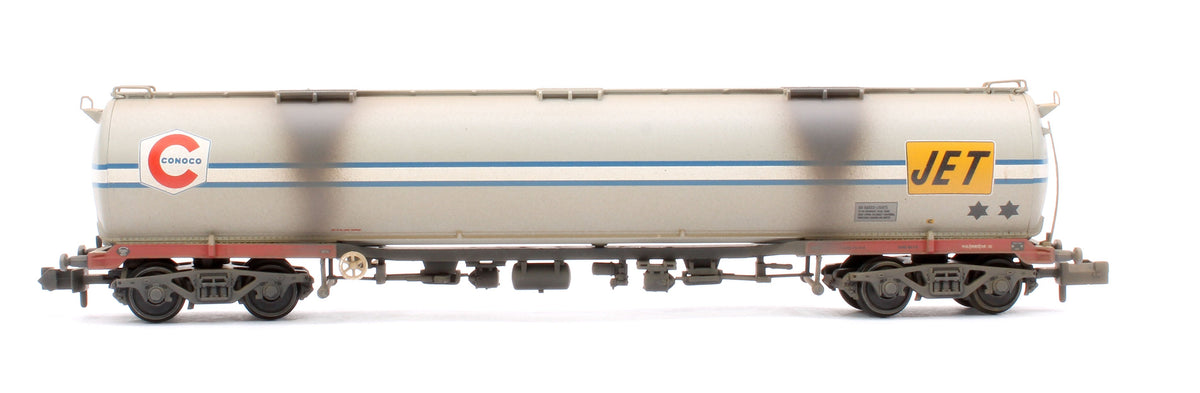 Pre-Owned BR 102T TEA Bogie Tank Wagon 'Conoco/Jet' Grey No. 104 - Weathered
