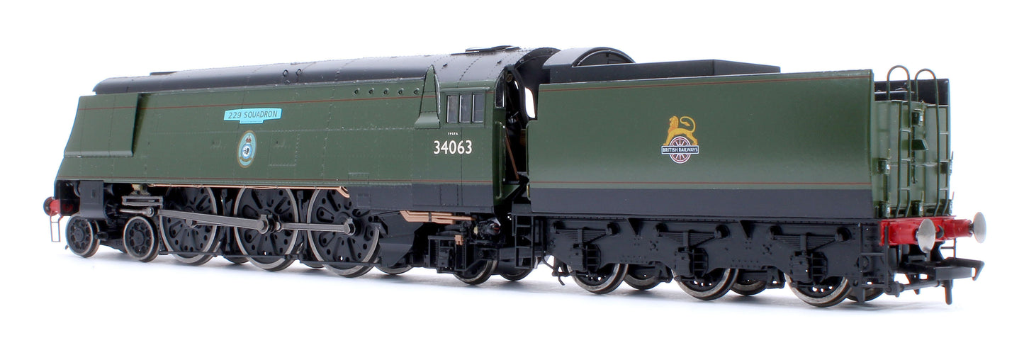 Black Label Battle of Britain 229 Squadron 34063 BR Green Early Crest Steam Locomotive - DCC Sound & Smoke