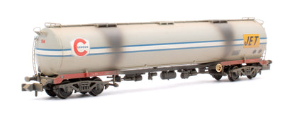 Pre-Owned BR 102T TEA Bogie Tank Wagon 'Conoco/Jet' Grey No. 104 - Weathered