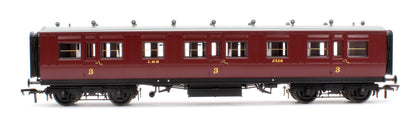 LNWR 50ft Arc Roof Third Corridor LMS Crimson Lake No.2326