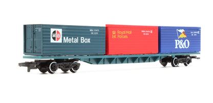 Pre-Owned Container Wagon With 3 x 20ft Containers 'Metal Box - Royal Mail - P&O'