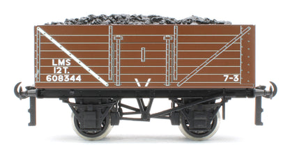 G/5-WS13 Set of 3 LMS Brown 12T Open Coal Wagons - No. 608334, 608344, 608348 - Set 13