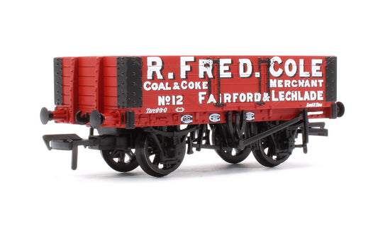 5 Plank Wagon Wooden Floor 'R. Fred. Cole Coal & Coke Merchant' Red No.12