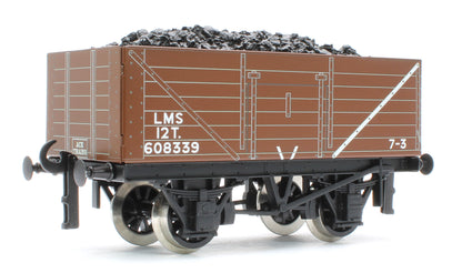 G/5-WS13 Set of 3 LMS Brown 12T Open Coal Wagons - No. 608334, 608344, 608348 - Set 13