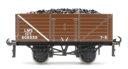 G/5-WS13 Set of 3 LMS Brown 12T Open Coal Wagons - No. 608334, 608344, 608348 - Set 13