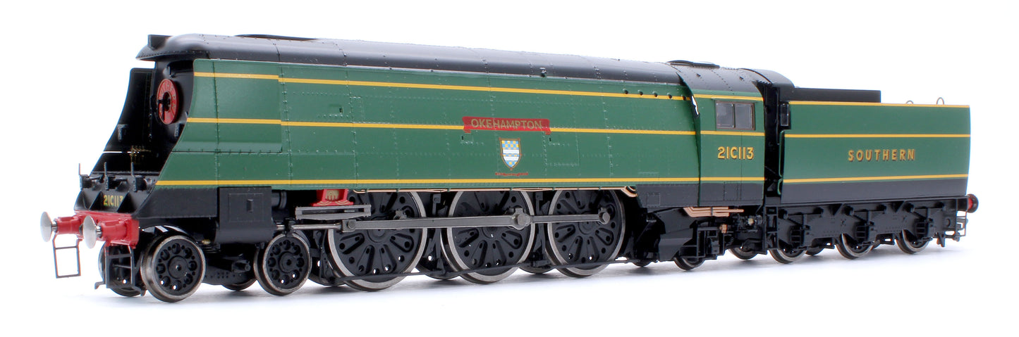 Black Label West Country Okehampton 21C113 SR Malachite Green Steam Locomotive - DCC Sound & Smoke
