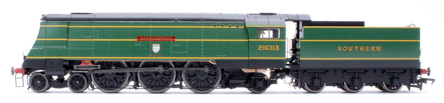 Black Label West Country Okehampton 21C113 SR Malachite Green Steam Locomotive - DCC Sound & Smoke