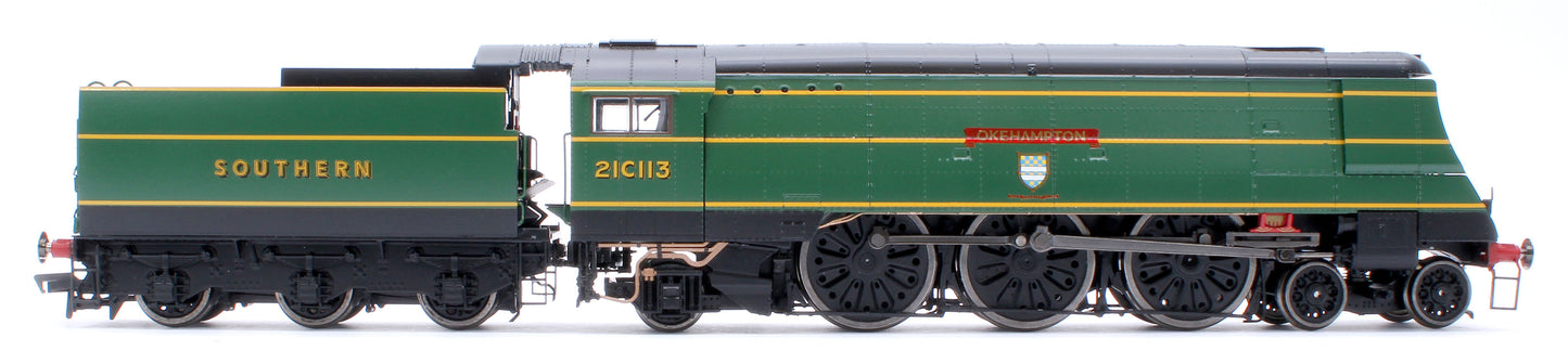 Black Label West Country Okehampton 21C113 SR Malachite Green Steam Locomotive - DCC Sound & Smoke