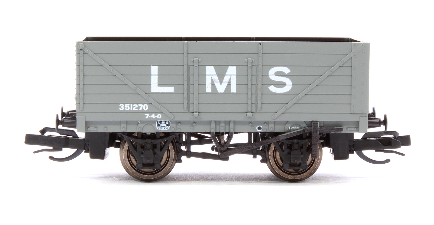 TT:120 Scale LMS Grey 7-Plank Open Wagon No.351270