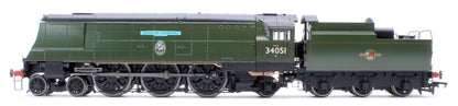 Black Label Battle of Britain Winston Churchill 34051 BR Green Totem Steam Locomotive - DCC Sound & Smoke