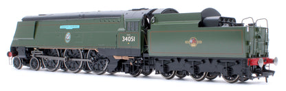 Black Label Battle of Britain Winston Churchill 34051 BR Green Totem Steam Locomotive - DCC Sound & Smoke