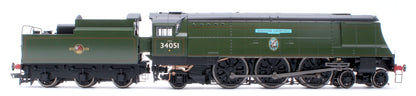 Black Label Battle of Britain Winston Churchill 34051 BR Green Totem Steam Locomotive - DCC Sound & Smoke