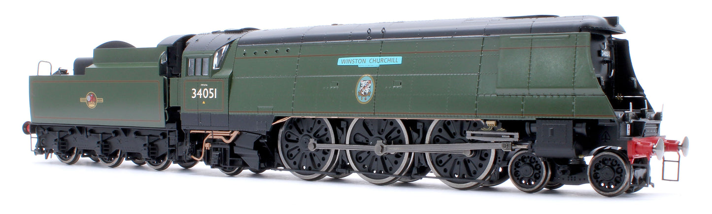 Black Label Battle of Britain Winston Churchill 34051 BR Green Totem Steam Locomotive - DCC Sound & Smoke
