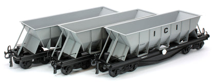 G/7-HWS1 Bogie Hopper Wagon "I.C.I" Grey No.3203 - Triple Pack Box Set