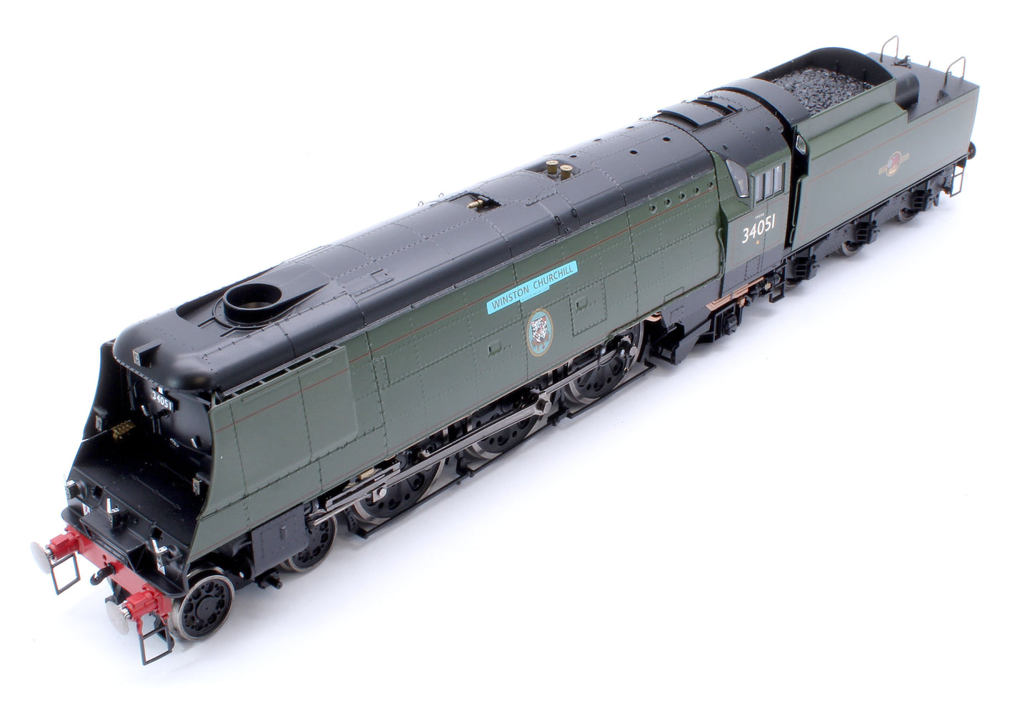 Black Label Battle of Britain Winston Churchill 34051 BR Green Totem Steam Locomotive - DCC Sound & Smoke