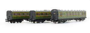 Pre-Owned Set Of 3 SE&CR 60' Birdcage Coaches Southern Railway Olive Green