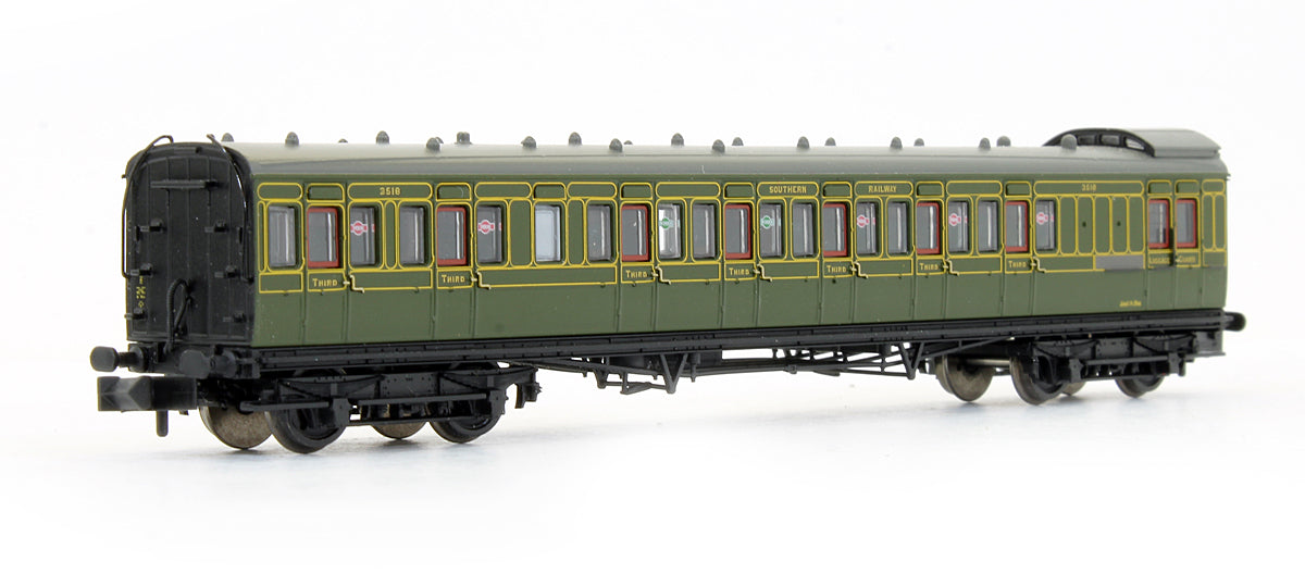Pre-Owned 374-911 Set Of 3 SE&CR 60' Birdcage Coaches Southern Railway Olive Green