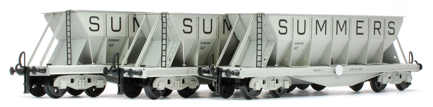 G/7-HWS2 Bogie Hopper Wagon "Summers" Grey No.62 - Triple Pack Box Set