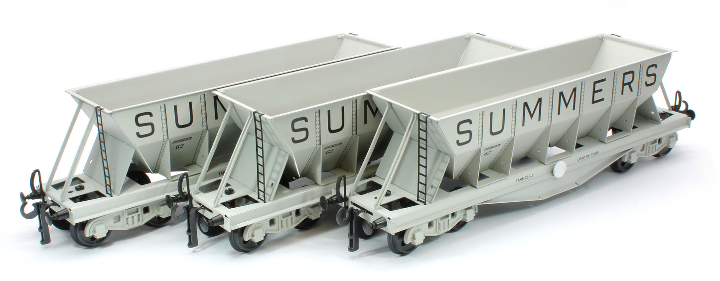 G/7-HWS2 Bogie Hopper Wagon "Summers" Grey No.62 - Triple Pack Box Set