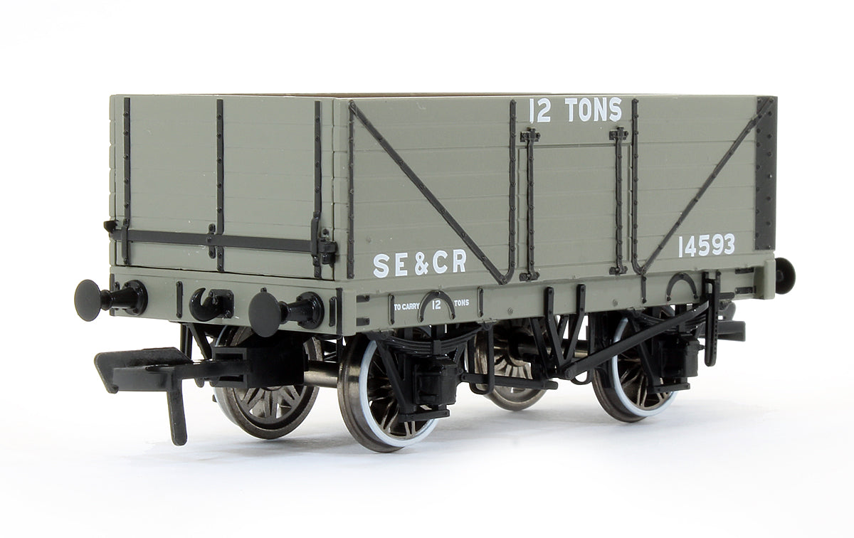 Set of 3 SECR 12 Ton 7 Plank Mineral Wagons (SR Diagram 1358) - Early SECR Livery (Light Grey)