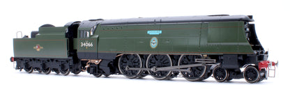 Black Label Battle of Britain Spitfire 34066 BR Green Late Crest Steam Locomotive - DCC Sound & Smoke
