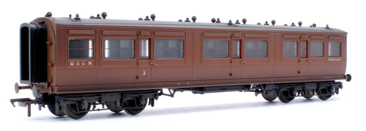 Pre-Owned Custom Weathered LNWR 50ft Arc Roof Composite Corridor M&GN Brown No.83006