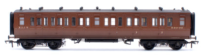 Pre-Owned Custom Weathered LNWR 50ft Arc Roof Composite Corridor M&GN Brown No.83006