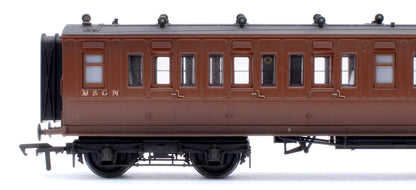 Pre-Owned Custom Weathered LNWR 50ft Arc Roof Composite Corridor M&GN Brown No.83006