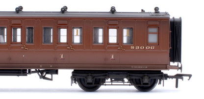 Pre-Owned Custom Weathered LNWR 50ft Arc Roof Composite Corridor M&GN Brown No.83006