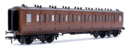 Pre-Owned Custom Weathered LNWR 50ft Arc Roof Third Corridor M&GN Brown No.81040