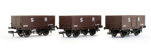 Set of 3 SECR 12 Ton 7 Plank Mineral Wagons (SR Diagram 1358) - SR Brown Livery