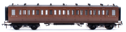 Pre-Owned Custom Weathered LNWR 50ft Arc Roof Third Corridor M&GN Brown No.81040
