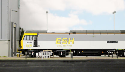 Bespoke Class 60 60063 'Robert Leech' ESH Rail Services Grey Diesel Locomotive - DCC Sound - Expert Rails Bespoke Re-livery
