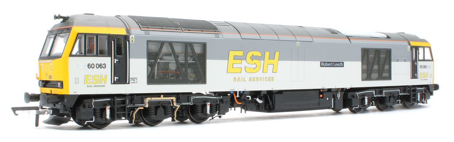 Bespoke Class 60 60063 'Robert Leech' ESH Rail Services Grey Diesel Locomotive - DCC Sound - Expert Rails Bespoke Re-livery