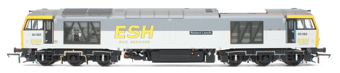 Bespoke Class 60 60063 'Robert Leech' ESH Rail Services Grey Diesel Locomotive - DCC Sound - Expert Rails Bespoke Re-livery