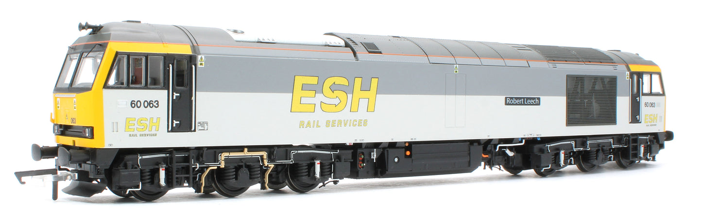 Bespoke Class 60 60063 'Robert Leech' ESH Rail Services Grey Diesel Locomotive - DCC Sound - Expert Rails Bespoke Re-livery