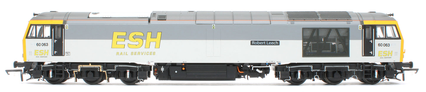 Bespoke Class 60 60063 'Robert Leech' ESH Rail Services Grey Diesel Locomotive - DCC Sound - Expert Rails Bespoke Re-livery