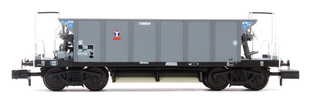 Pre-Owned BR YGB 'Stingray' Bogie Hopper Wagon Transrail Grey No. DB980172