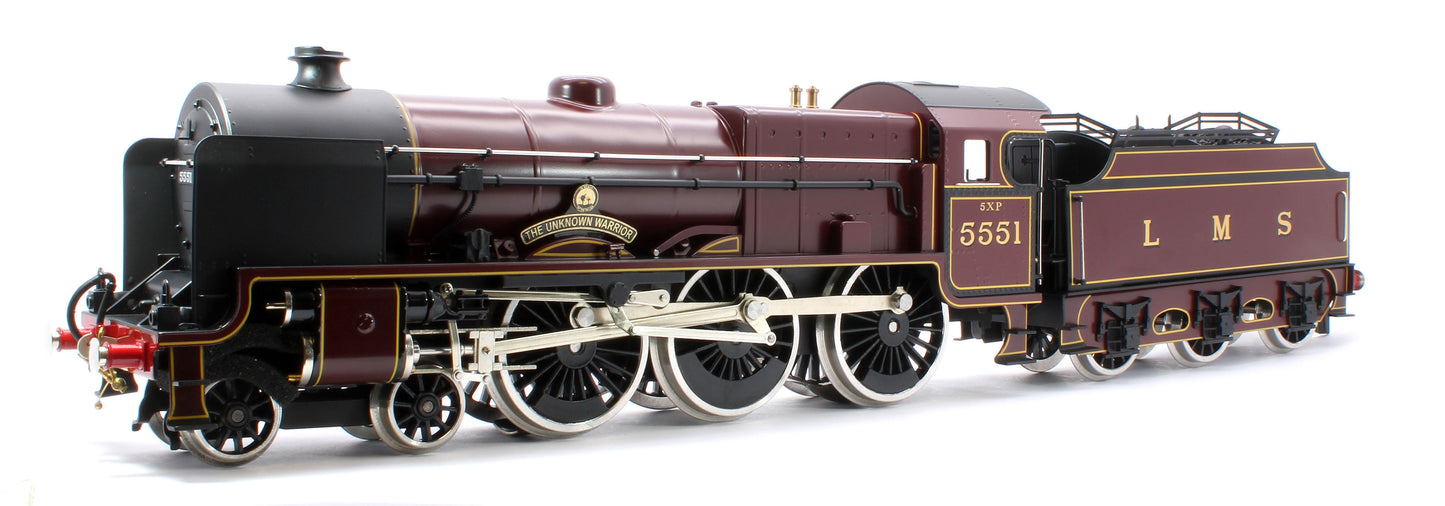 E/42-B Patriot Class "The Unknown Warrior" 4-6-0 LMS Gloss Lined Maroon No. 5551 Steam Locomotive