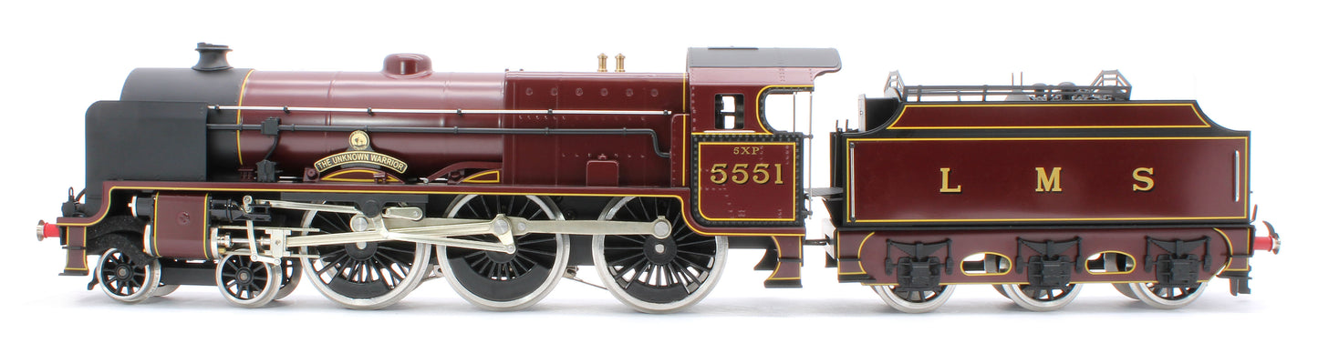 E/42-B Patriot Class "The Unknown Warrior" 4-6-0 LMS Gloss Lined Maroon No. 5551 Steam Locomotive