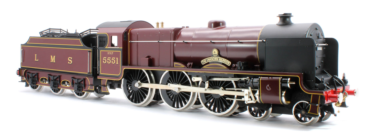 E/42-B Patriot Class "The Unknown Warrior" 4-6-0 LMS Gloss Lined Maroon No. 5551 Steam Locomotive