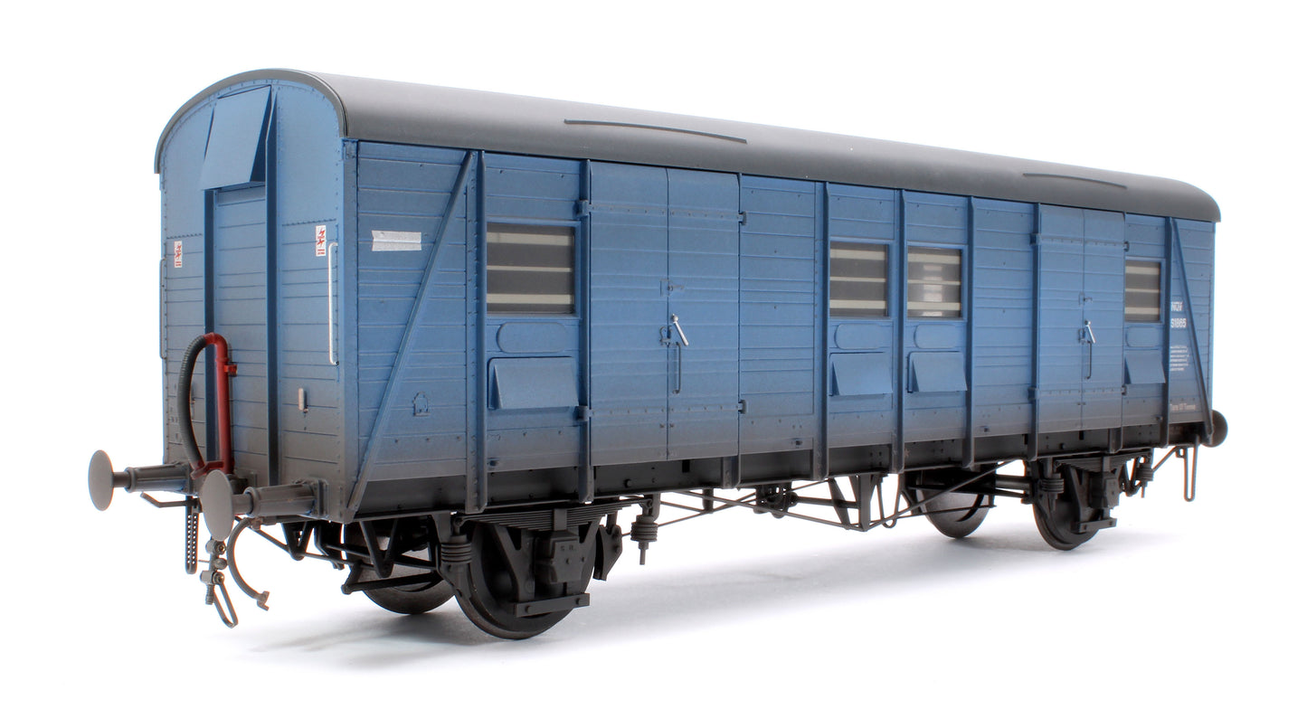 SR Parcels & Miscellaneous Van (PMV) S1865 BR Blue (uneven planks) - WEATHERED