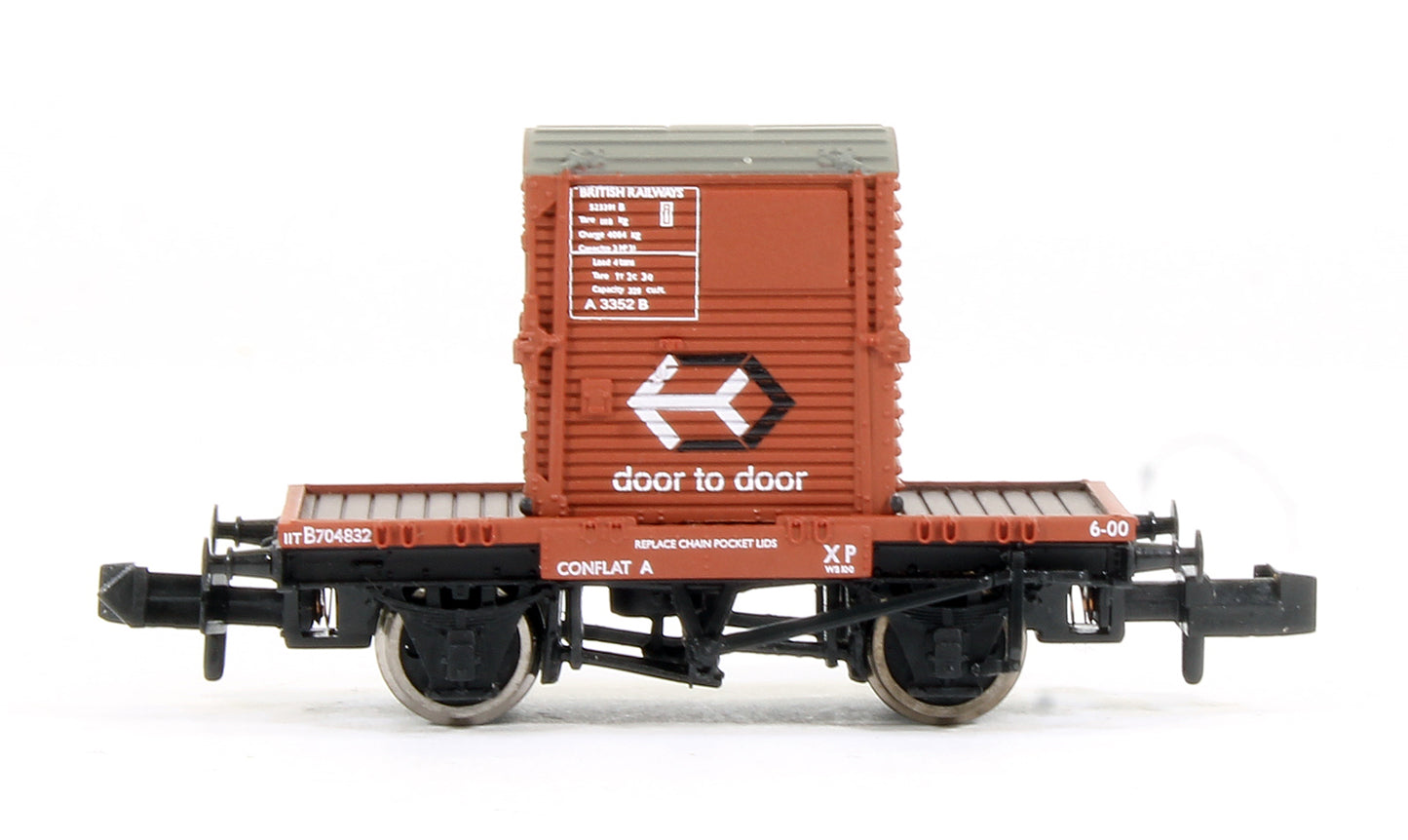 Pre-Owned Set Of 3 BR Bauxite Conflat Wagons With Containers