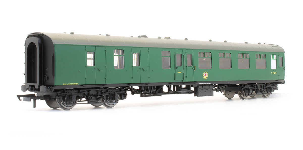 Pre-Owned BR (SR) Green MK1 Brake 2nd Class Coach 'S34240' - With Lights