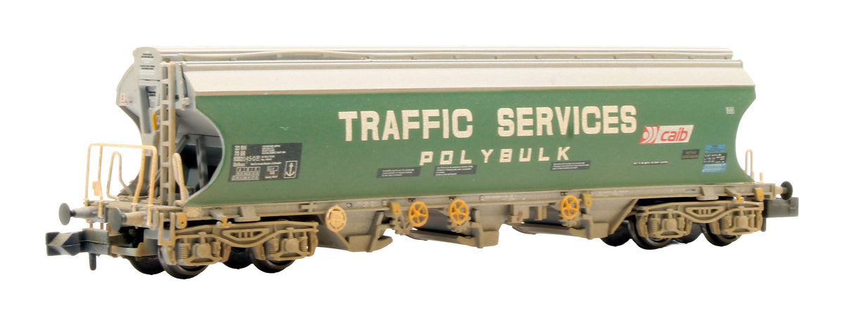 Pre-Owned Covered Bogie Hopper Wagon 'Traffic Services' - Weathered