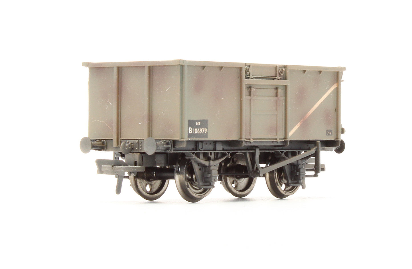 Pre-Owned 37-227 16 Ton Steel Mineral Wagon BR Grey With Top Flat Doors 'B106979' - Weathered