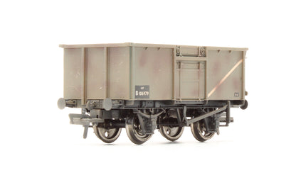 Pre-Owned 37-227 16 Ton Steel Mineral Wagon BR Grey With Top Flat Doors 'B106979' - Weathered