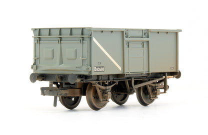 Pre-Owned 16 Ton Mineral Wagon Pressed End Door & Top Flap Doors BR Grey 'B82688' - Weathered