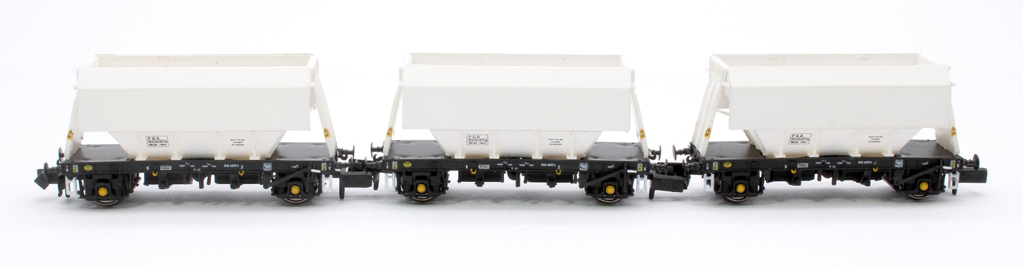 Set of 3 PGA 51T Hopper Wagons (Plain White)