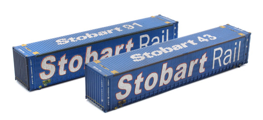 Pre-Owned 45ft Curtainside Container Stobart Rail Pack of 2  - Weathered